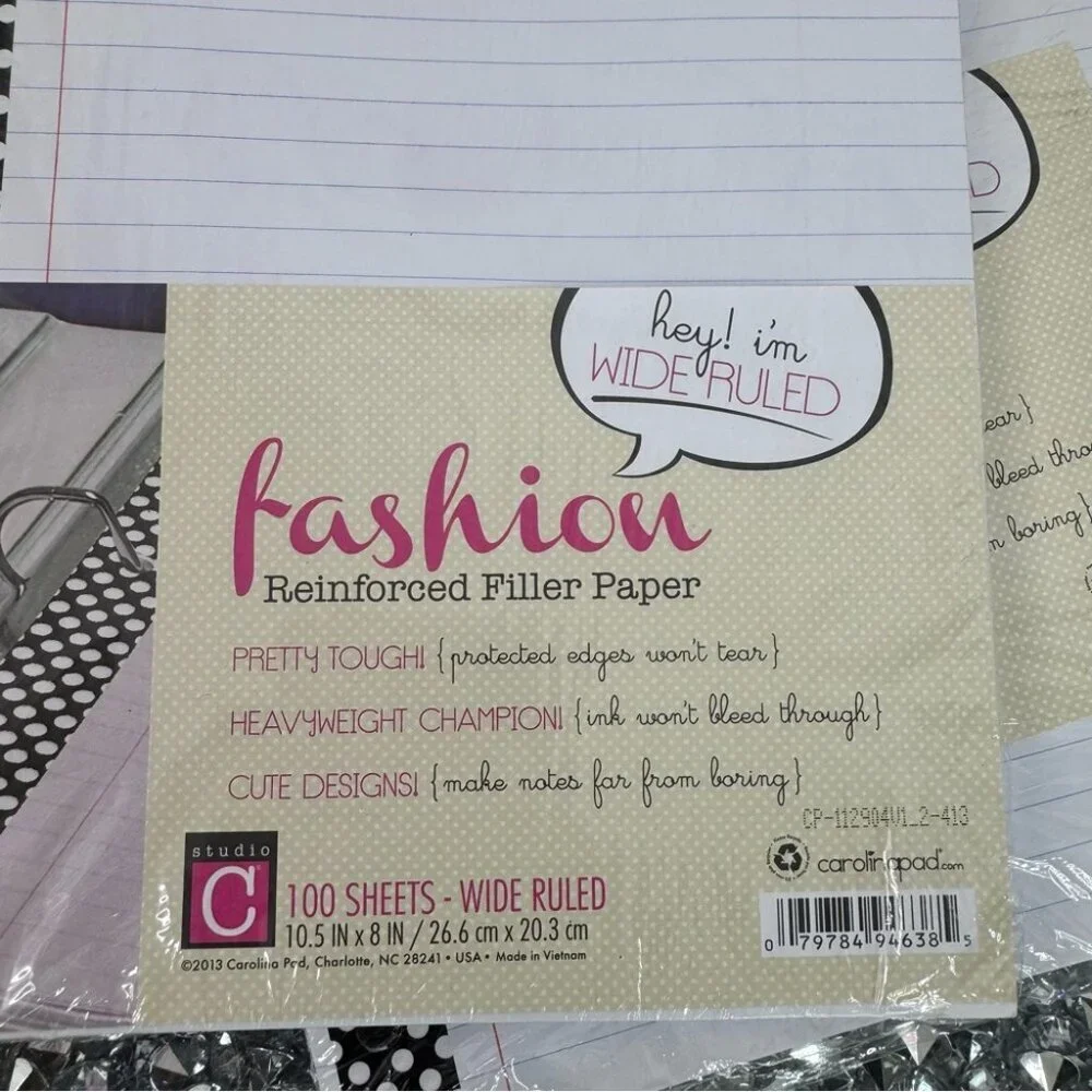 Paper loose leaf reinforced sides Stationery Fashion Reinforced Filler Paper